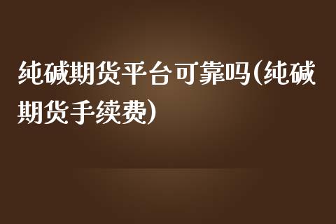 纯碱期货平台可靠吗(纯碱期货手续费)