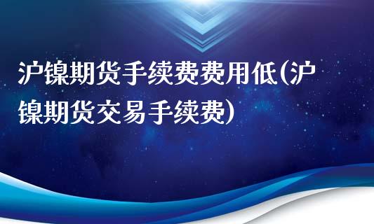 沪镍期货手续费费用低(沪镍期货交易手续费)