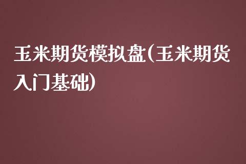 玉米期货模拟盘(玉米期货入门基础)