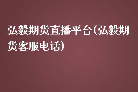 弘毅期货直播平台(弘毅期货客服电话)