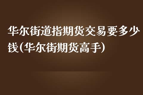 华尔街道指期货交易要多少钱(华尔街期货高手)