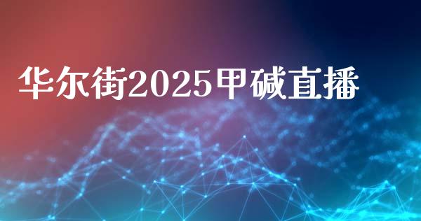 华尔街2025甲碱直播