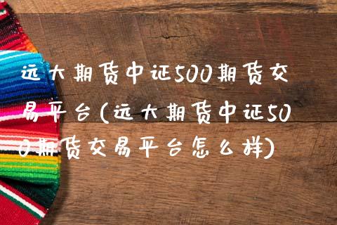 远大期货中证500期货交易平台(远大期货中证500期货交易平台怎么样)