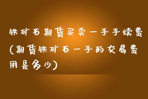 铁矿石期货买卖一手手续费(期货铁矿石一手的交易费用是多少)