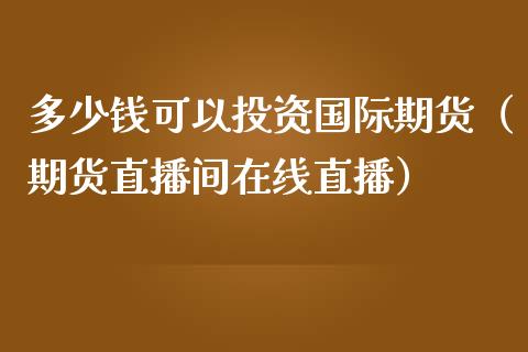 多少钱可以投资国际期货（期货直播间在线直播）