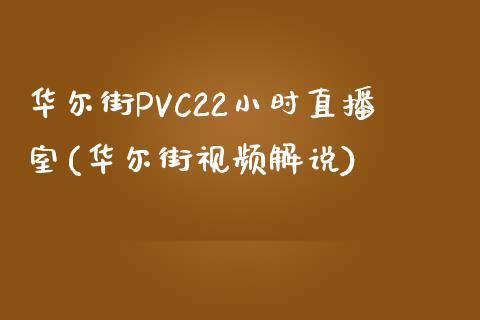 华尔街PVC22小时直播室(华尔街视频解说)