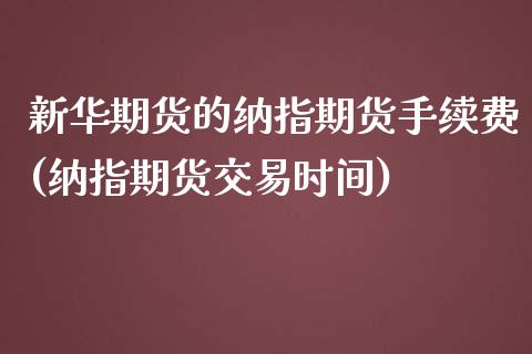 新华期货的纳指期货手续费(纳指期货交易时间)