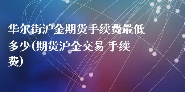 华尔街沪金期货手续费最低多少(期货沪金交易 手续费)