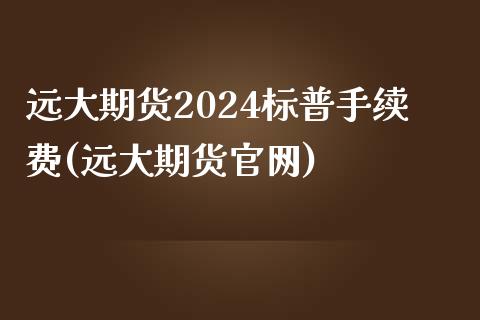 远大期货2024标普手续费(远大期货官网)