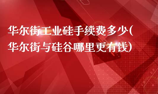 华尔街工业硅手续费多少(华尔街与硅谷哪里更有钱)