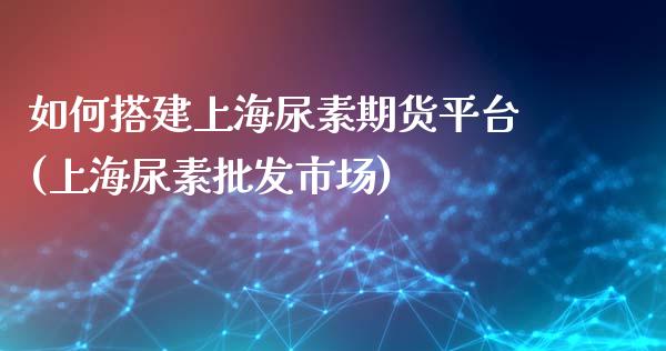 如何搭建上海尿素期货平台(上海尿素批发市场)