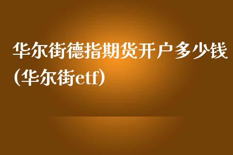 华尔街德指期货开户多少钱(华尔街etf)