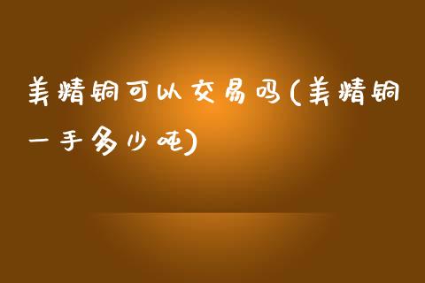 美精铜可以交易吗(美精铜一手多少吨)