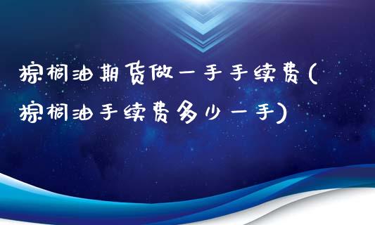 棕榈油期货做一手手续费(棕榈油手续费多少一手)