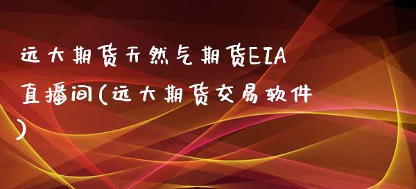 远大期货天然气期货EIA直播间(远大期货交易软件)