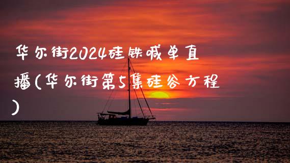 华尔街2024硅铁喊单直播(华尔街第5集硅谷方程)