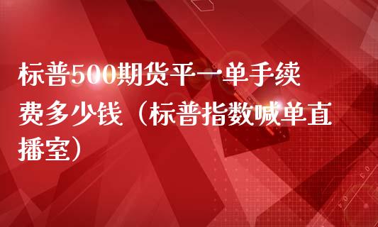 标普500期货平一单手续费多少钱（标普指数喊单直播室）