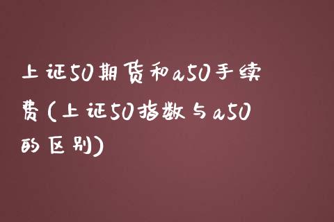 上证50期货和a50手续费(上证50指数与a50的区别)