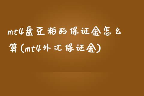 mt4盘豆粕的保证金怎么算(mt4外汇保证金)