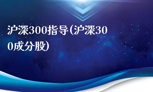 沪深300指导(沪深300成分股)