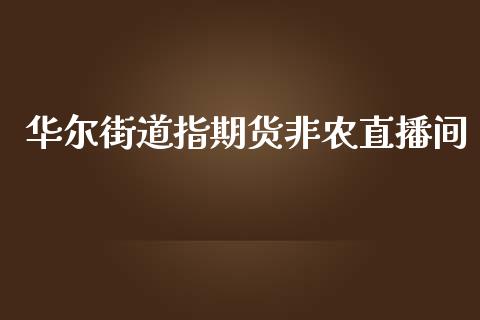 华尔街道指期货非农直播间