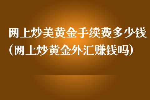 网上炒美黄金手续费多少钱(网上炒黄金外汇赚钱吗)