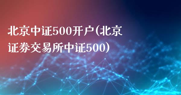 北京中证500开户(北京证券交易所中证500)